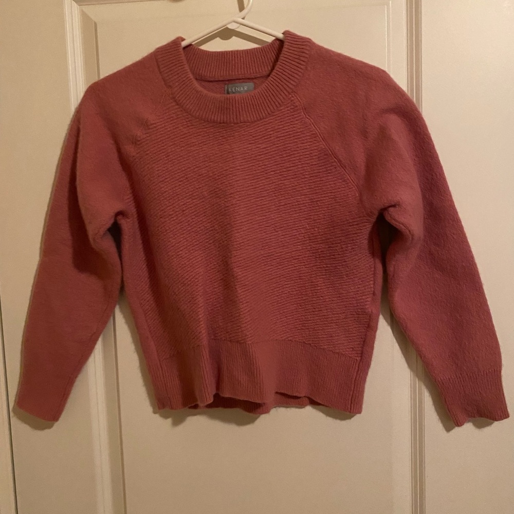 Kenar Rose Pink Crew Neck Sweater